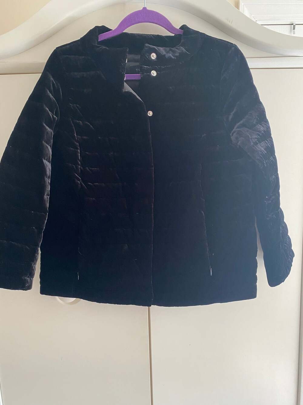Talbots Quilted Velour Bomber Jacket Size 8